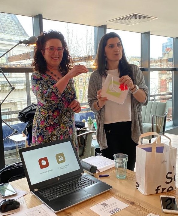 Prize draw at a Mums in Business (Miba) talk